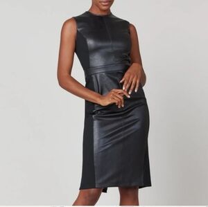 SPANX Leather Like Combo Fitted Dress - NWT 1XL